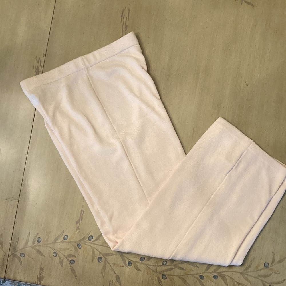 St John knits wide leg hi waist cream off white wool rayon 6 M pant super chic !